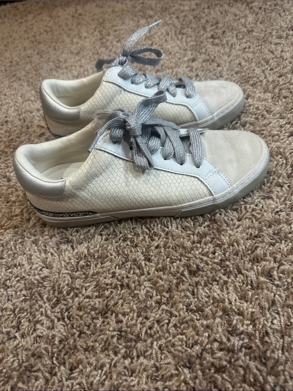 NEW a new day Silver and Light Gray Kids Sneakers size 7